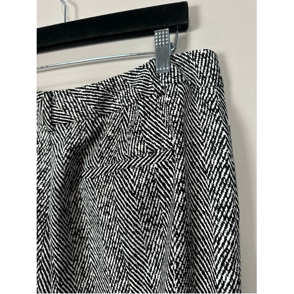 White House Black Market Wide Leg Herringbone Trousers Pants Women 12R - Picture 7 of 12